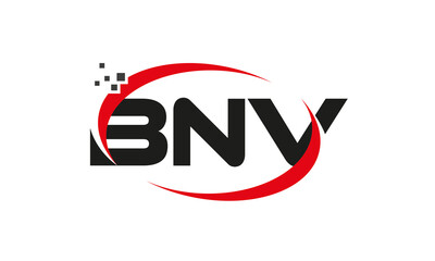 Fototapeta na wymiar dots or points letter BNV technology logo designs concept vector Template Element