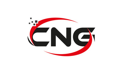 dots or points letter CNG technology logo designs concept vector Template Element