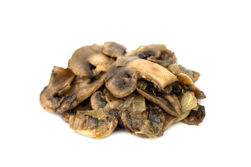 Fried champignon mushroom with onion