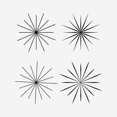  Fireworks vector illustration. Silhouette of fireworks