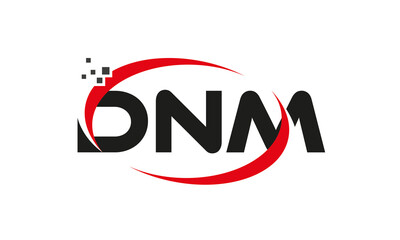 dots or points letter DNM technology logo designs concept vector Template Element