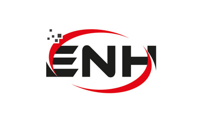 dots or points letter ENH technology logo designs concept vector Template Element