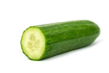 Half of the green cucumber