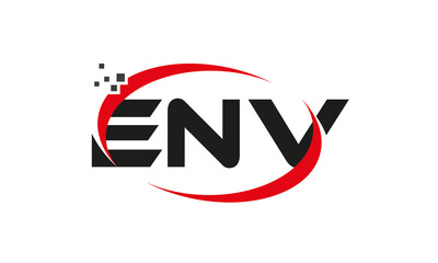Fototapeta na wymiar dots or points letter ENV technology logo designs concept vector Template Element