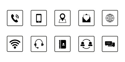 Set of contact icons