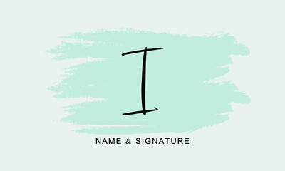 Initial letter I beauty handwriting logo vector 