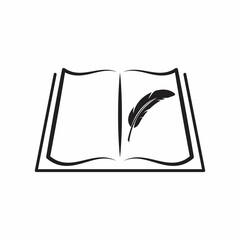 Book with feather, wright book