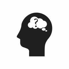 Human face with question mark icon