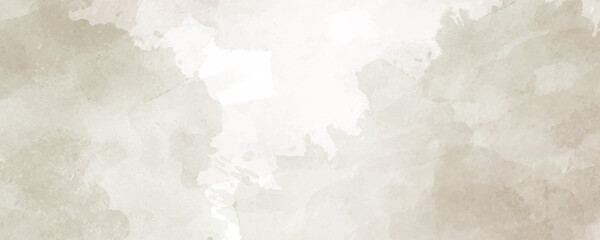 Vector watercolor background. Grey watercolour texture for cards or banner. Pastel color watercolour banner. White background. Brushstrokes and splashes. Art template for design.	