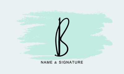 Letter B Logo, handwriting template , circle concept - Vector 