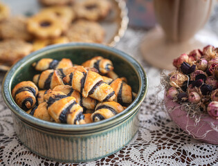 Rugelach (shortbread cookies) with poppy seeds
