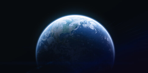 Fototapeta na wymiar Planet Earth on black background. Blue planet surface. Elements of this image furnished by NASA