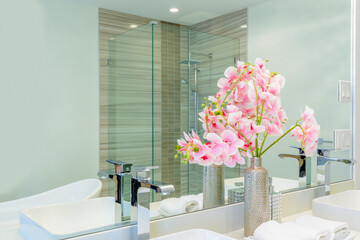 Fragment of a luxury bathroom