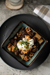 Cheesy Beef and Potato Bowls