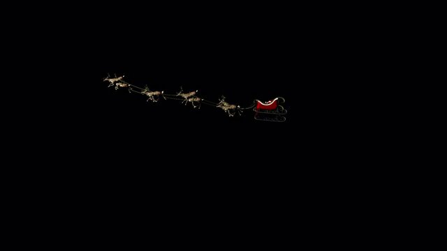 Santa Claus sleigh flying 