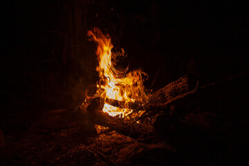 fire in the fireplace