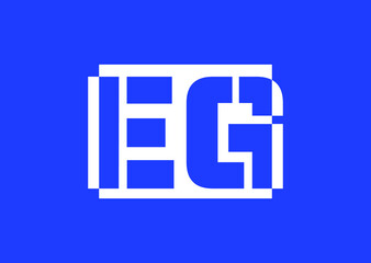 EG initial letter logo with love logo design template