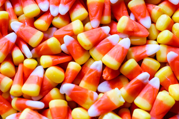 Candy corn in a pile.