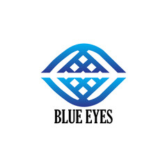 blue eyes logo vector image