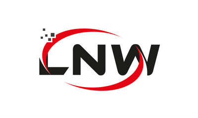 dots or points letter LNW technology logo designs concept vector Template Element