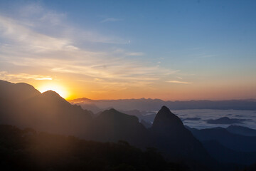 sunset in the mountains