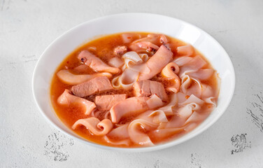 Yen Ta Fo pink noodle soup