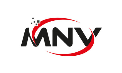 dots or points letter MNV technology logo designs concept vector Template Element