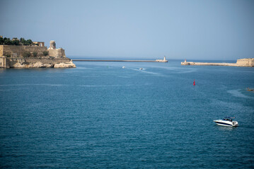 The beautiful blue sea of the Malta 