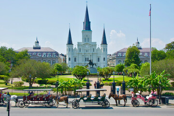 St Louis Cathedral in French Quarter in New Orlean, Louisiana - obrazy, fototapety, plakaty
