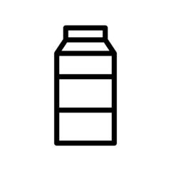 Box icon. Container. Black contour linear silhouette. Front side view. Vector simple flat graphic illustration. The isolated object on a white background. Isolate.