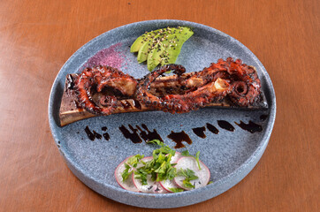 Octopus Canoe Mexican Food Wooden Bottom
