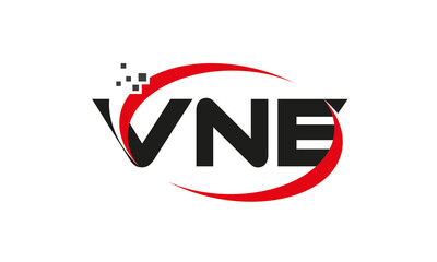 dots or points letter VNE technology logo designs concept vector Template Element