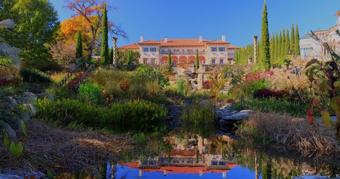 Beautiful fall color and mansion in the famous Philbrook Museum of Art
