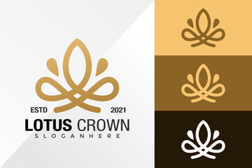 Fototapeta na wymiar Royal Lotus Crown Logo Design Vector Template