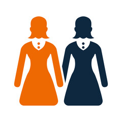 Sexy, ladies, women's, walking icon. Rounded black vector design.