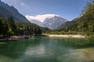 Naklejka na ściany i meble View of Lake Jasna in Julian Alps near the town of Kranjska Gora, Slovenia