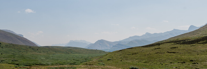 Smoky Mountain Views of Jasper National Park Due to Forrest Fires