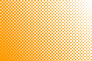 Trame dégradée pointillé orange fond blanc - obrazy, fototapety, plakaty