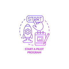 Initiate a pilot program concept icon. Research new technology. Launch short time project. Short period experiment abstract idea thin line illustration. Vector isolated outline color drawing © bsd studio