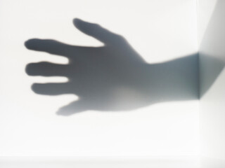Light and shadow of a person's hand