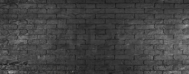 background and texture black brick wall, brick wall for design