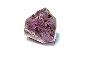 Macro of Alexandrite mineral stone in rock on white background
