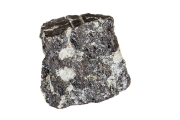 Macro silica mineral stone in rock on white background