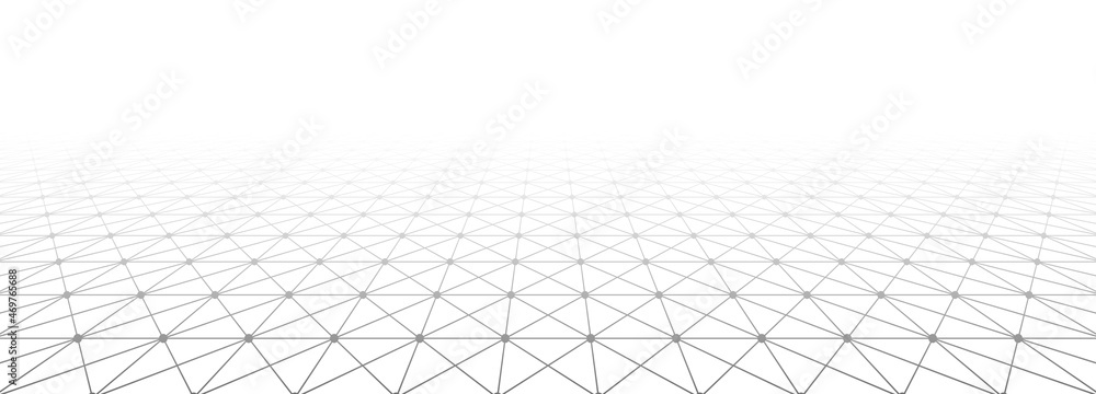 Poster Vector gradient grid. Perspective tile of lines. Detailed vector illustration.
