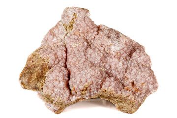 Macro stone cobalt calcite mineral on white background