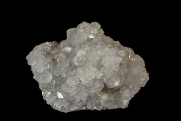 Macro stone Aragonite mineral on a black background