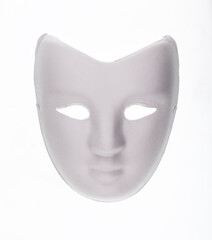 white dramatic mask isolated on white background