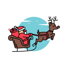 Flat illustration santa claus character design