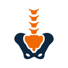 Pelvis, skeleton, anatomy, body, bones, joint, x-ray icon. Simple vector sketch.