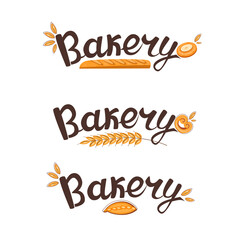 Set of lettering baked goods